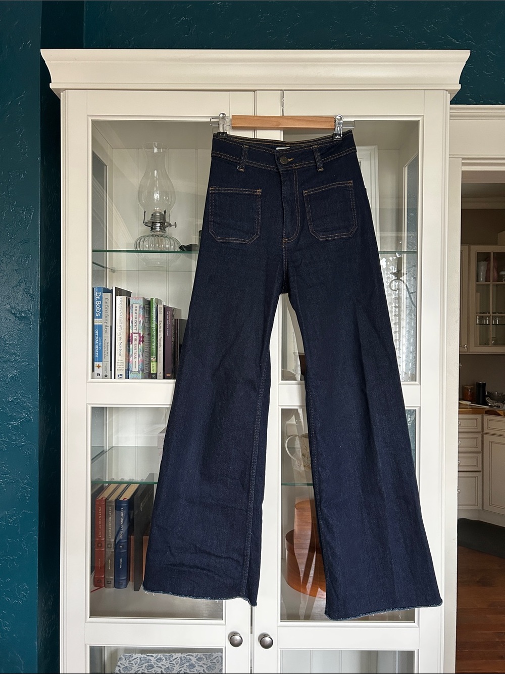 Zara wide leg dark wash jeans